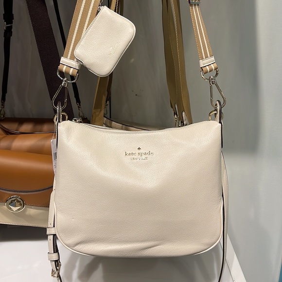 New Kate Spade Rosie Large Crossbody Pebbled Leather Parchment - Picture 14 of 16